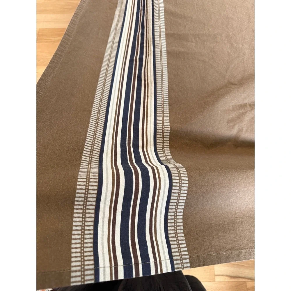 Yellowstone Show Cotton Tablecloth 59x78 Brown Striped Western Core Home